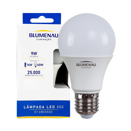 lampada led bulbo a60 9w blumenau e27 bivolt