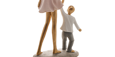 figura decorativa resina wolff mae e filho 27cm m3