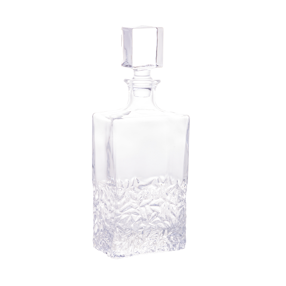 garrafa de cristal wolff 700ml para whisky lapidada