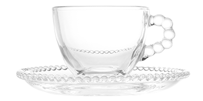 conjunto wolff linha pearl 4 xicaras com pires de cristal 3 m3