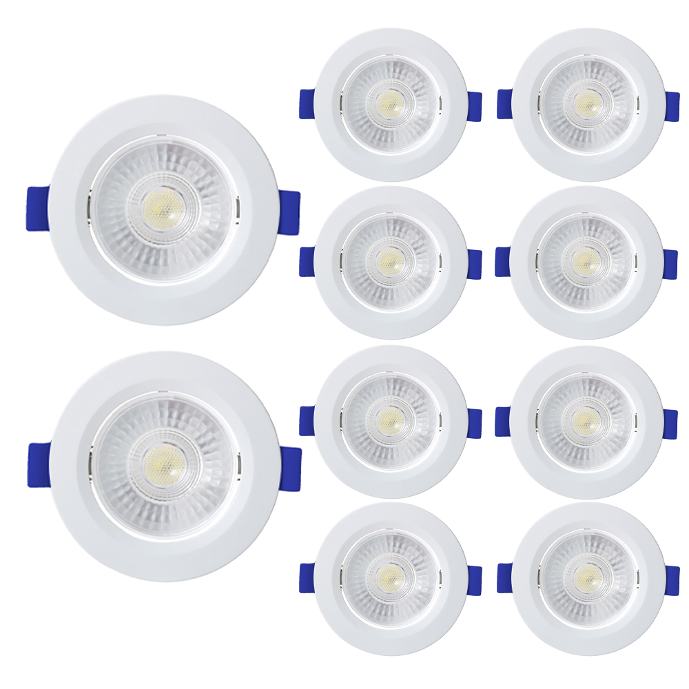 kit 10 spot de led embutir slim mr11 redondo 3w bivolt