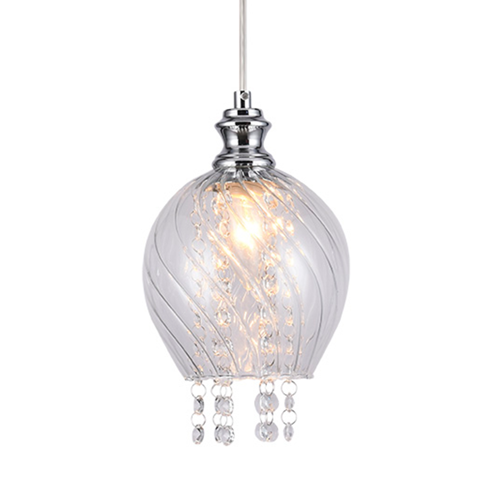 lustre pendente taschibra jelly redondo cristal transparente e14 bivolt