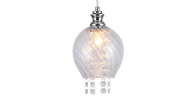 lustre pendente taschibra jelly redondo cristal transparente e14 bivolt m3