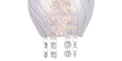 lustre pendente taschibra jelly redondo cristal transparente e14 bivolt m2