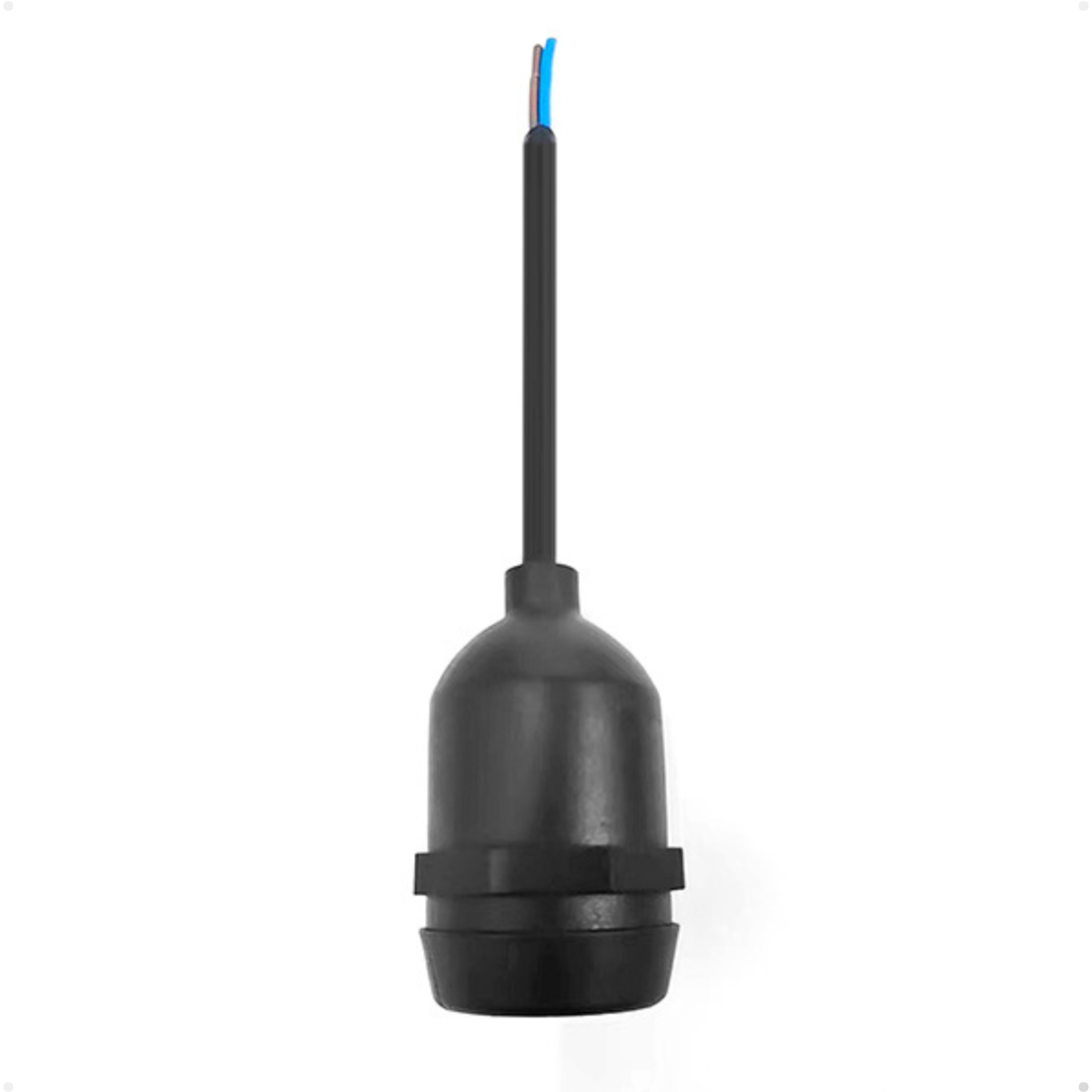 soquete emborrachado e27 com rabicho preto bivolt