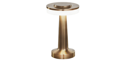 luminaria abajur mesa led pharos dimerizavel s fio recarregavel ouro taschibra m2