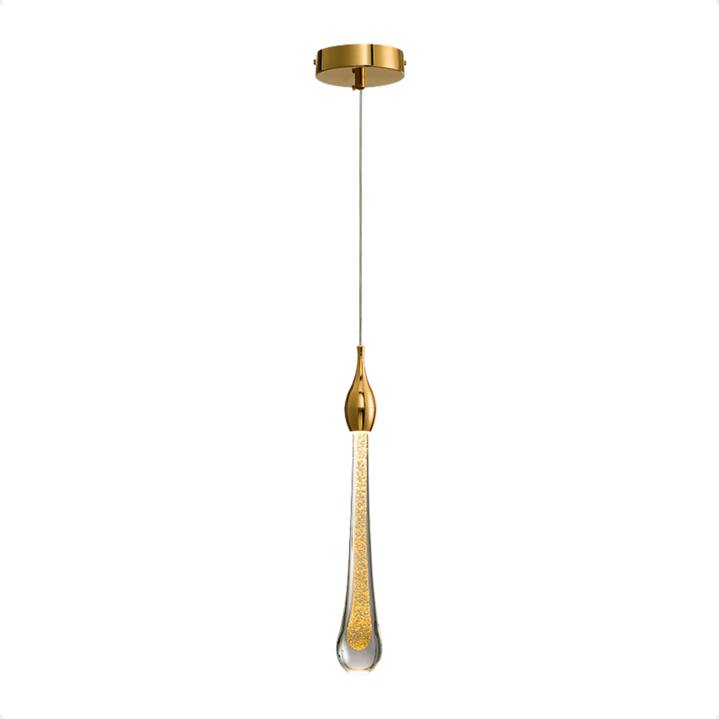 pendente led moderno taschibra romana gota luz quente 3000k bivolt