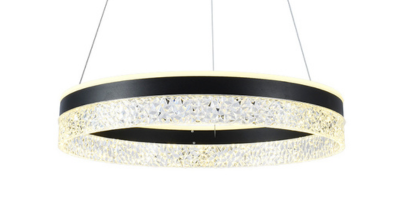 pendente led moderno taschibra crown 50cm luz quente 3000k bivolt m1