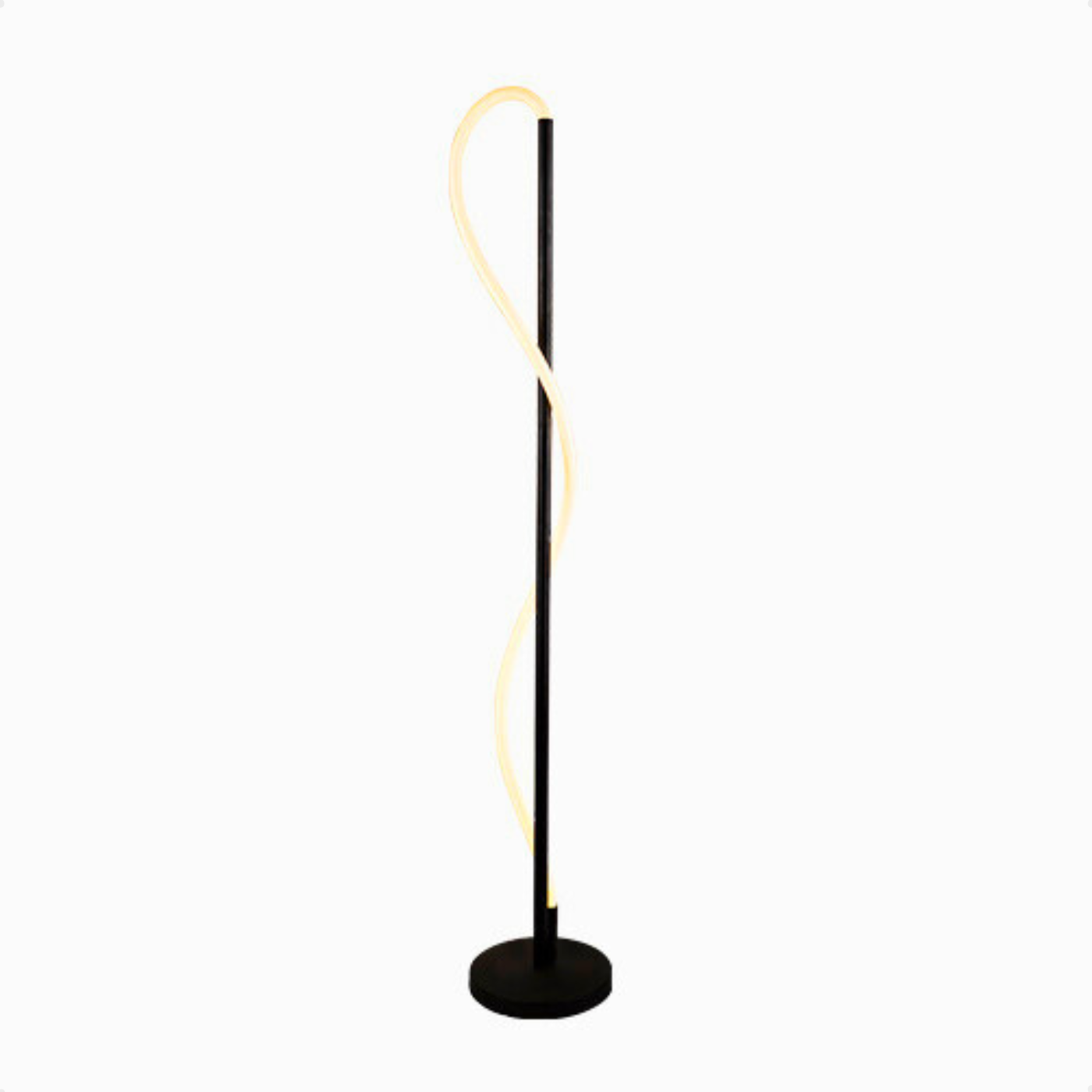 luminaria abajur coluna taschibra organic tex preta luz quente 3000k bivolt