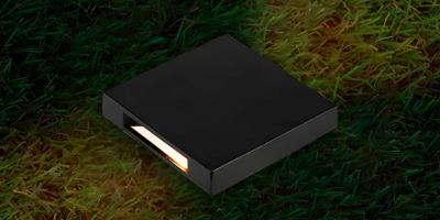 balizador embutido de solo led taschibra flat quadrado 2 facho luz quente 3000k preto bivolt m2