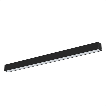 luminaria sobrepor vetor led linear perfil preta bivolt 4