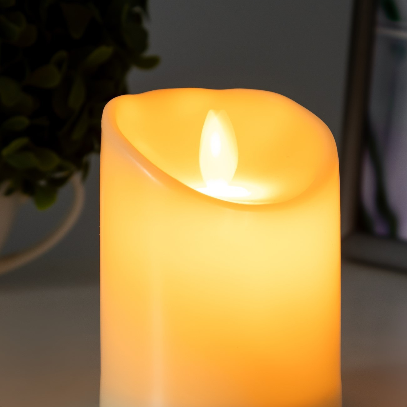 luminaria vela led 12 5cm efeito chama quente decor taschibra 9
