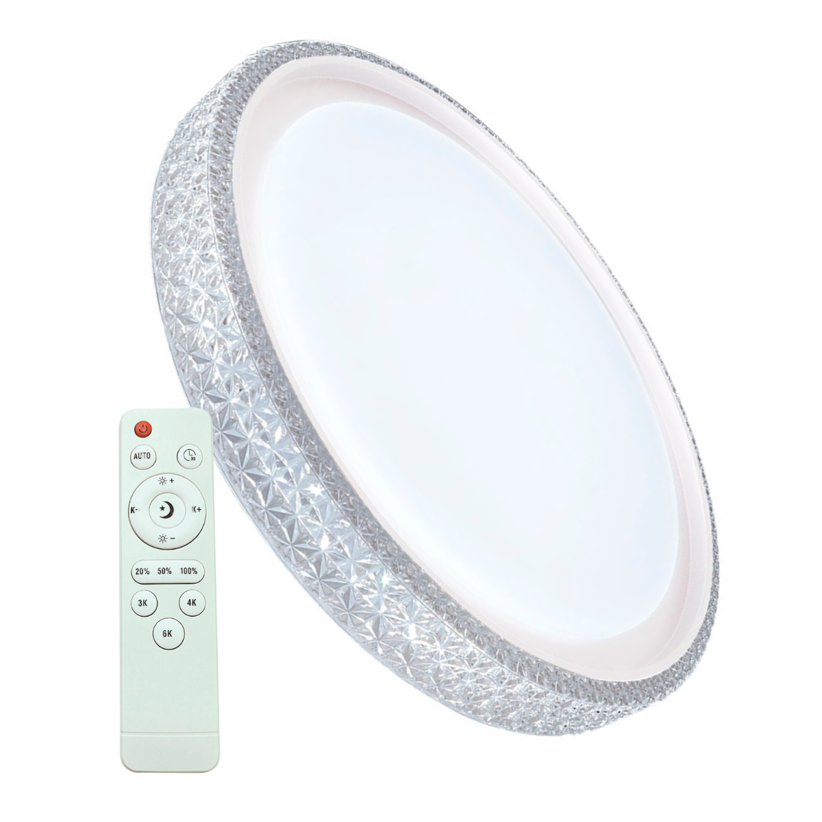 plafon led redondo sobrepor iris 20w com controle remoto bivolt branco 3
