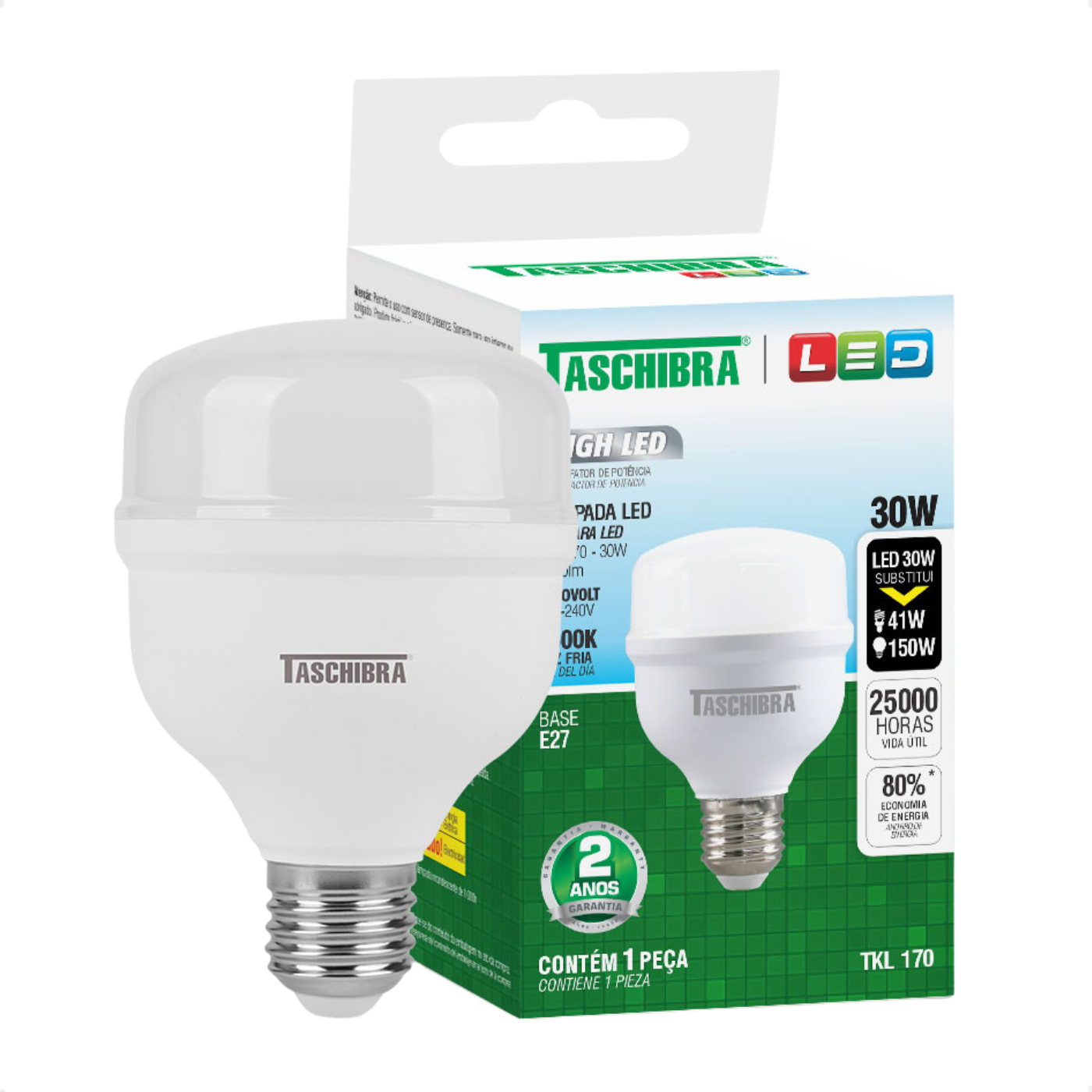 lampada high led tkl 30w taschibra e27 bivolt 3