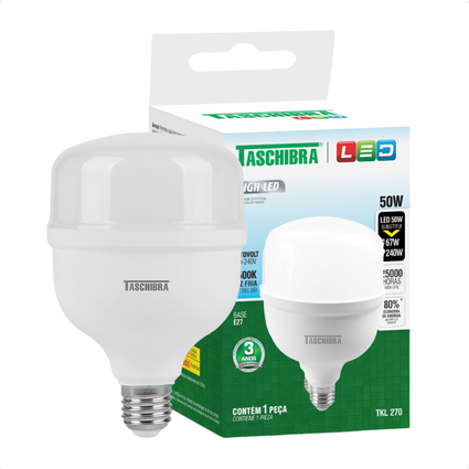 lampada high led tkl 50w taschibra e27 bivolt 4