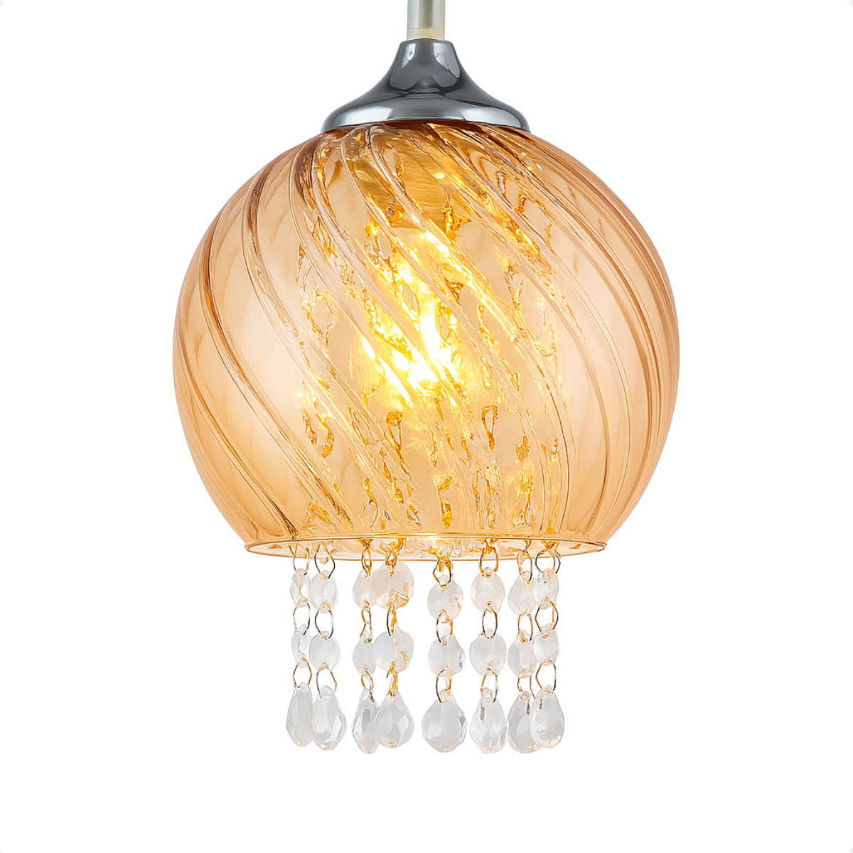 lustre pendente cristal diana elisabeth ambar e27 bivolt taschibra 7