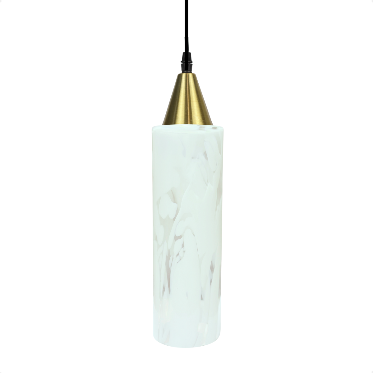 lustre pendente taschibra anne murano leitoso transparente e27 bivolt ouro 1